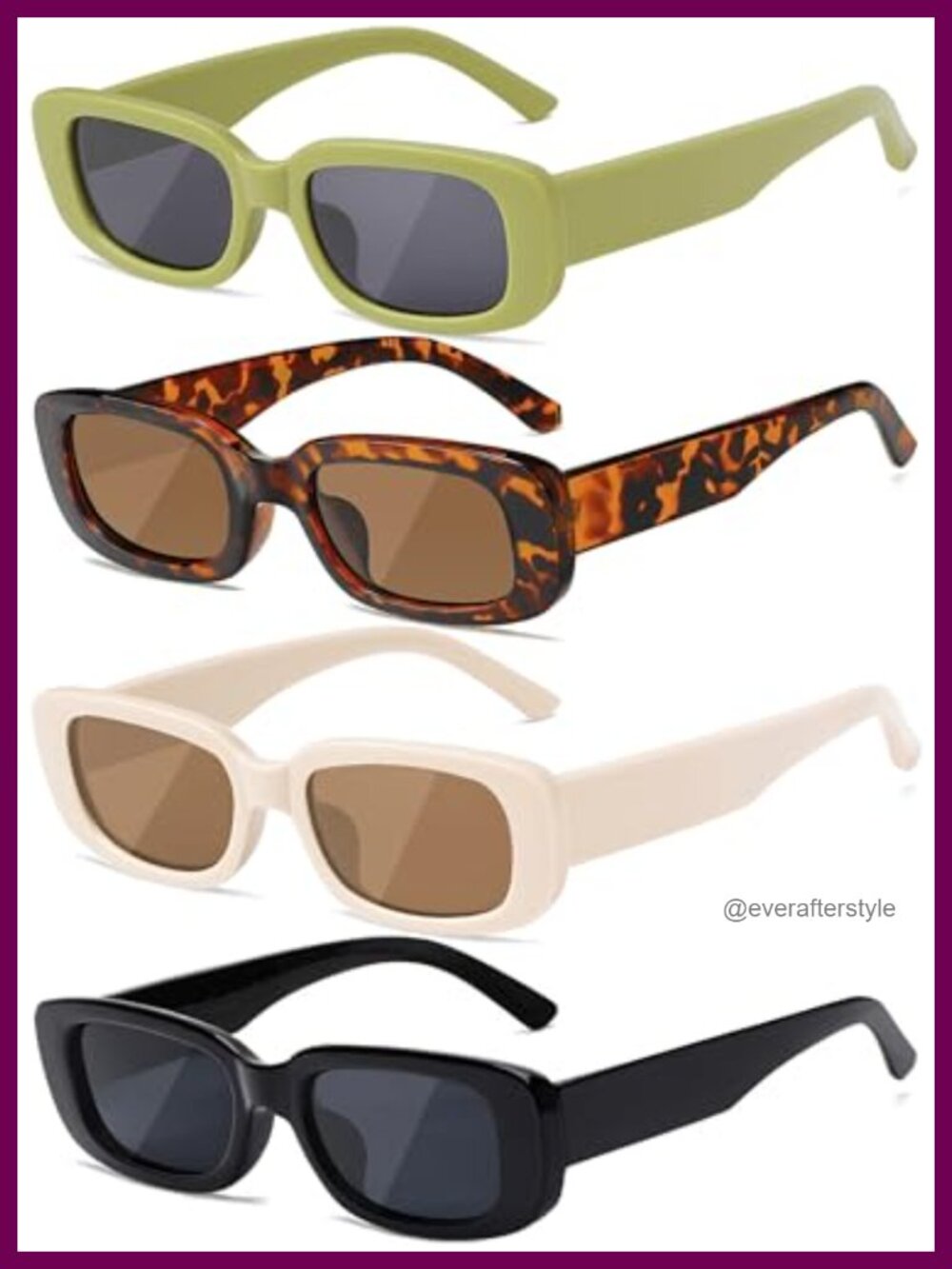 Retro Small Square Rectangle Sunglasses Polarized UV400 Y2K